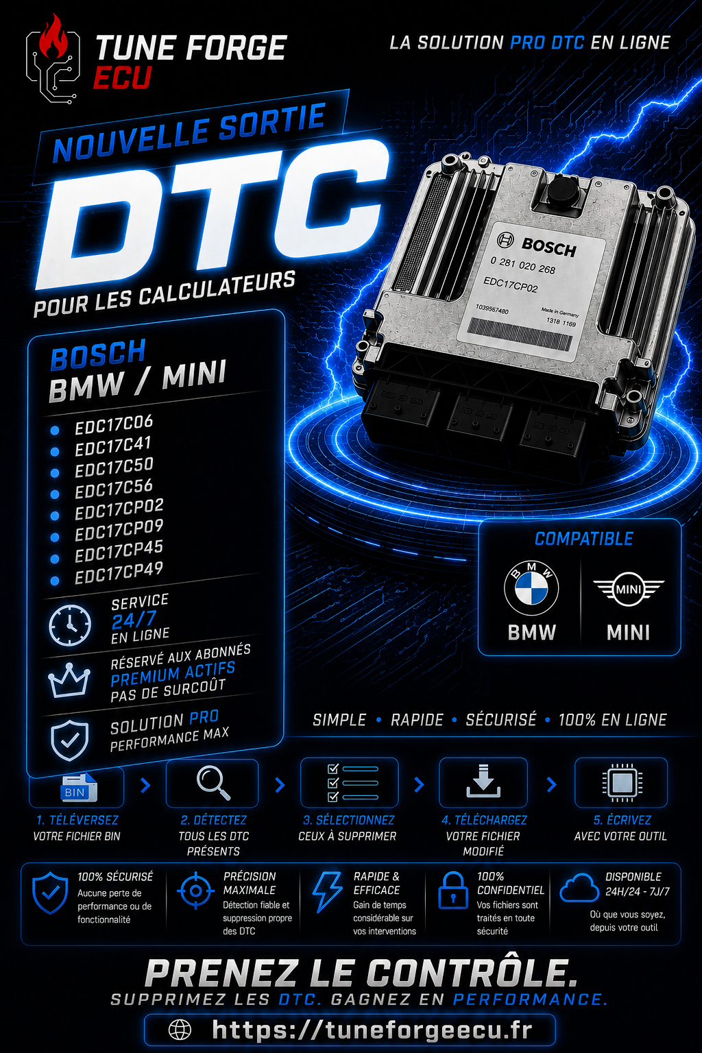 BMW / MINI : 8 calculateurs Bosch disponibles